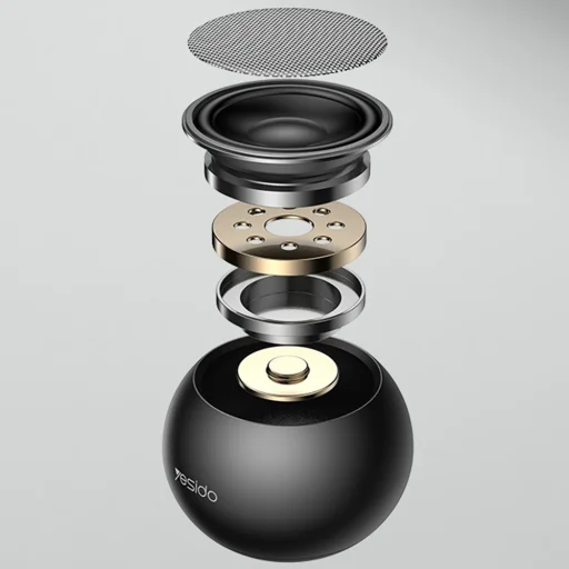 Yesido - Mini Vezeték nélküli Hangszóró (YSW33) - Alumínium Ötvözet, 3W, Bluetooth 5.0, 300mAh - Fekete - 7