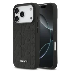  iPhone 17 Pro Fekete DKNY PU Bőr Rácsos Minta Magsafe tok