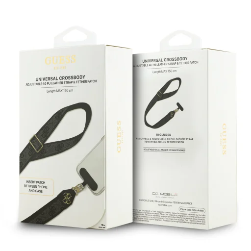 Guess Crossbody Strap PU 4G Metal Logo Fekete - 5