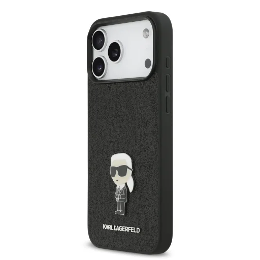  iPhone 17 Pro Max Black Karl Lagerfeld Fixed Glitter Metal Ikonik tok - 2
