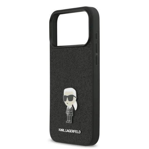  iPhone 17 Pro Max Black Karl Lagerfeld Fixed Glitter Metal Ikonik tok - 5