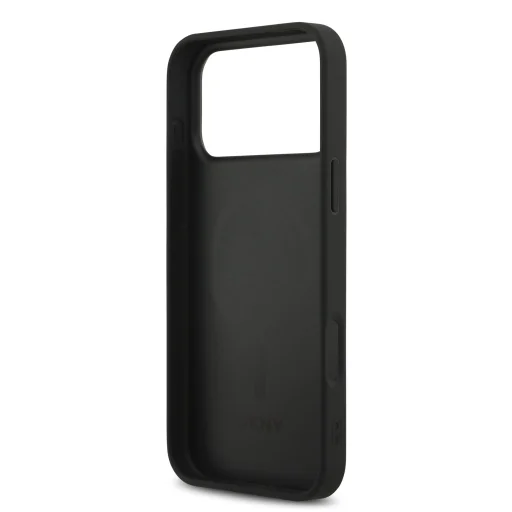  iPhone 17 Pro Max Fekete DKNY PU Bőrből készült Rács Mintás Magsafe tok - 6