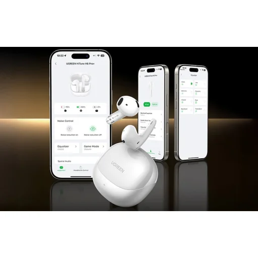 UGREEN LightBuds ANC WS217 vezeték nélküli fülhallgató (fehér) - 9