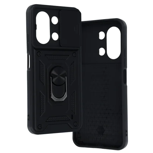 Csúsztatható Kamera Páncélos Tok Xiaomi Redmi 15C 4G/5G Fekete tok - 4