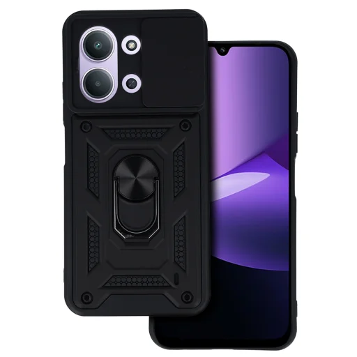 Csúsztatható Kamera Páncélos Tok Xiaomi Redmi 15C 4G/5G Fekete tok - 1