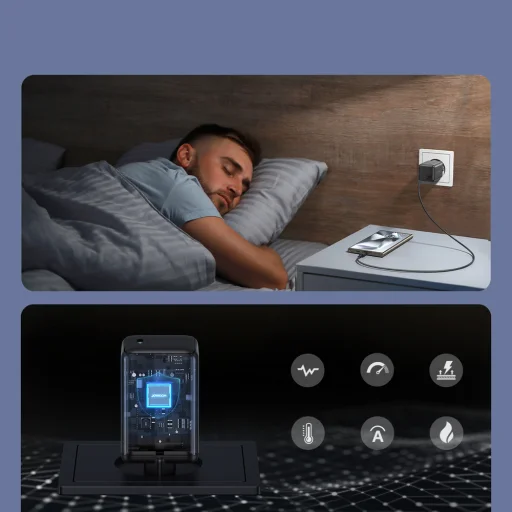 Joyroom JR-TCG18 hálózati USB-C töltő adapter 65W 1 x USB-C (EU csatlakozó) - fekete - 5