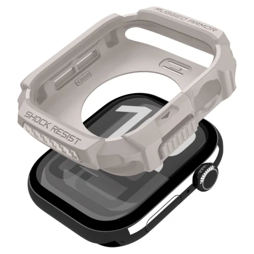 Apple Watch 10 / 11 42mm Spigen Rugged Armor V2 Dűne Bézs tok - 9