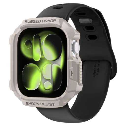 Apple Watch 10 / 11 42mm Spigen Rugged Armor V2 Dűne Bézs tok - 3