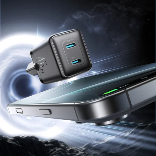 Joyroom JR-TCG17 45W hálózati USB-C töltő adapter (EU csatlakozó) - fekete - 2