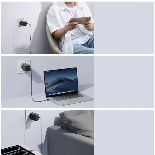 Joyroom JR-TCG17 45W hálózati USB-C töltő adapter (EU csatlakozó) - fekete - 5