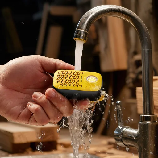 Joyroom Maya JR-MS03 hordozható Bluetooth hangszóró beépített zseblámpával, ellenálló - sárga - 21