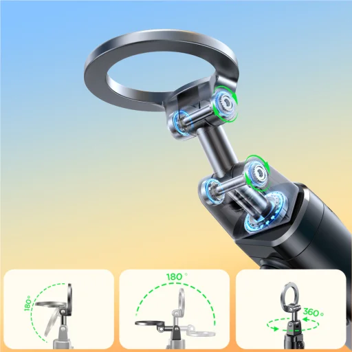 Joyroom JR-ZS509 MagSafe kompatibilis szelfibot Bluetooth-tal - Fekete - 6