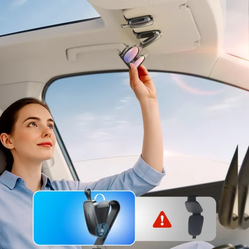 Joyroom JR-ZS511 napellenző tartó mágneses klippel - Fekete - 2