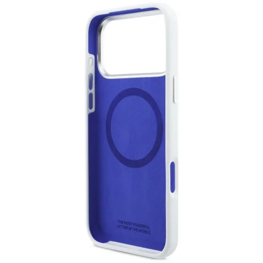 iPhone 17 Pro Max BMW M Szilikon Vízszintes Csík MagSafe tok Fehér - 7