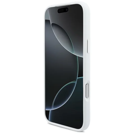 iPhone 17 Pro Max BMW M Szilikon Vízszintes Csík MagSafe tok Fehér - 5