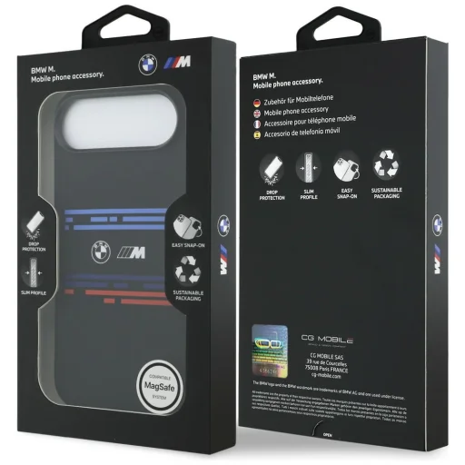 iPhone 17 Air BMW M Szilícium Vízszintes Csíkos MagSafe Tok Fekete tok - 8