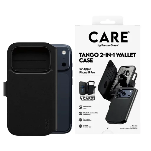 iPhone 17 Pro Fekete PanzerGlass® CARE Feature MagSafe Case Tango Two-in-One Wallet tok - 8