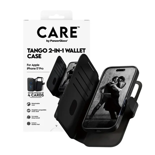  iPhone 17 Pro Fekete PanzerGlass® CARE Feature MagSafe Case Tango Two-in-One Wallet tok - 9