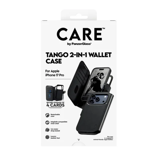  iPhone 17 Pro Fekete PanzerGlass® CARE Feature MagSafe Case Tango Two-in-One Wallet tok - 10