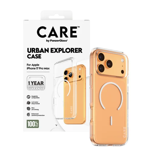  iPhone 17 Pro PanzerGlass® CARE Flagship Urban Explorer White MagSafe - Átlátszó tok - 5