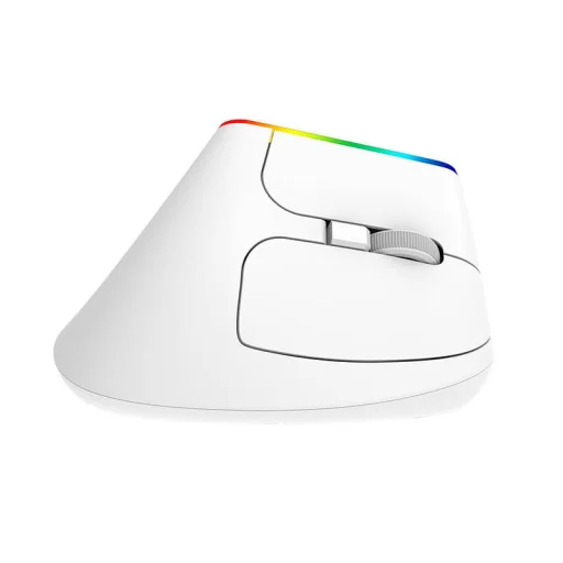 Delux M618C Vezeték nélküli függőleges egér 2.4G 1600DPI RGB (fehér) - 4