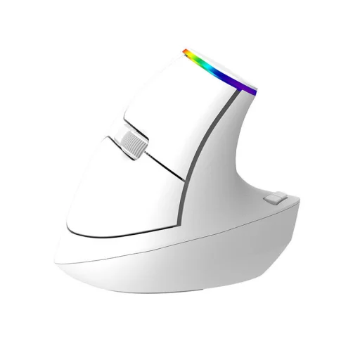 Delux M618C Vezeték nélküli függőleges egér 2.4G 1600DPI RGB (fehér) - 1