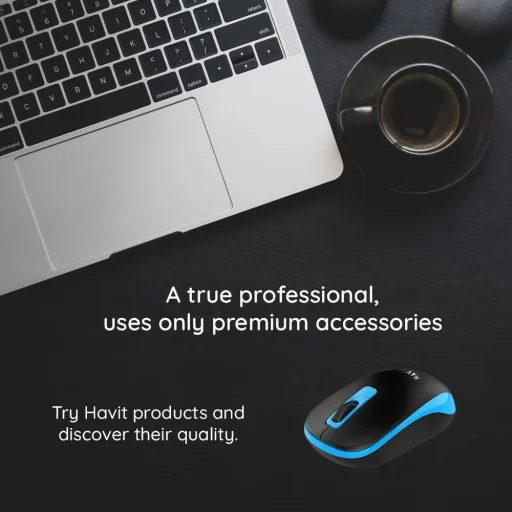 Vezeték nélküli egér (Havit MS626GT) - 2.4GHz, 1200 DPI, ABS, PC, AA Elem - Fekete - 6