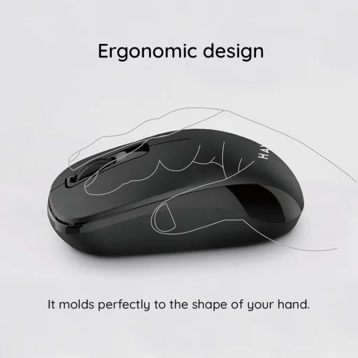 Vezeték nélküli egér (Havit MS626GT) - 2.4GHz, 1200 DPI, ABS, PC, AA Elem - Fekete - 5