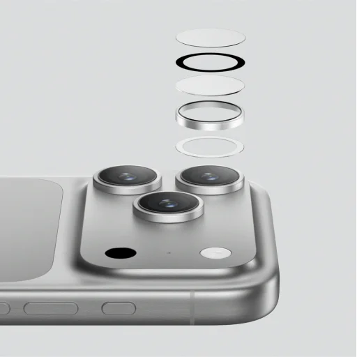 AmazingThing Sapphire Kamera Üveg iPhone 17 Pro / Pro Max - fekete kerettel üvegfólia - 4