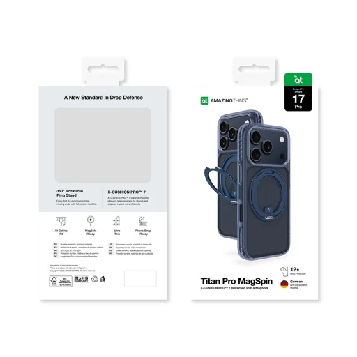 AmazingThing Titan Pro MagSpin tok iPhone 17 Pro-hoz MagSafe kompatibilis - Kék - 8