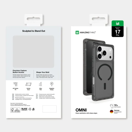 AmazingThing Omni tok iPhone 17 Pro készülékhez, MagSafe kompatibilis - Fekete tok - 5