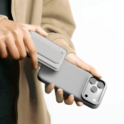 AmazingThing Glamour iPhone 17 Pro Max tok állvánnyal - Szürke - 7