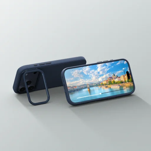 AmazingThing Glamour iPhone 17 Pro Max tok állvánnyal - Kék tok - 7