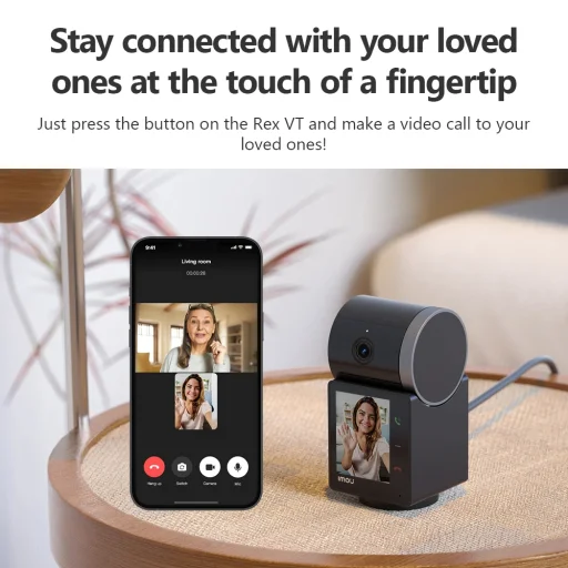  Imou - Beltéri Wi-Fi Kamera REX VT PRO (IPC-S2VBP-5M0WR) - 5MP, Éjszakai Látás, Emberi Érzékelés, 2000mAh - Fehér - 5