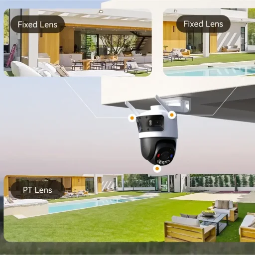 Imou Kültéri Kamera Cruiser Triple (IPC-S7UP-11M0WED) - 3+3+5MP, Wi-Fi, 2xSD Kártyahely, PT, Éjjellátó, AOR Mód - Fehér - 5