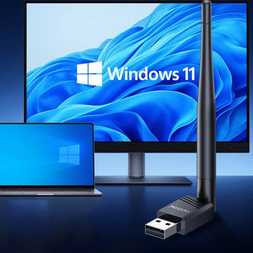 Yesido Wi-Fi Adapter (WP11) Külső Antennával, WiFi4, USB2.0, 150Mbps, Plug&Play - Fekete - 2