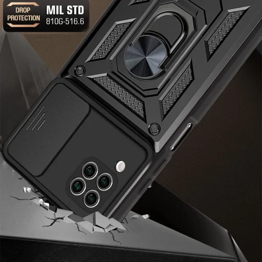 Huawei P40 Lite Techsuit CamShield Series - Fekete tok - 4