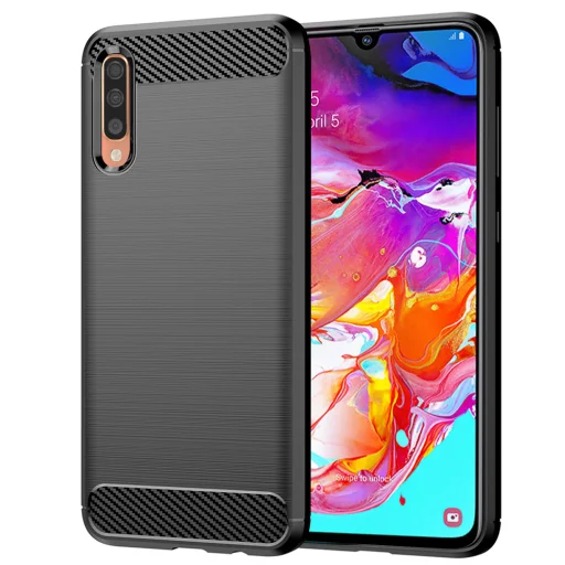 Samsung Galaxy A70 / A70s Techsuit - Carbon Silicone - Fekete tok - 1