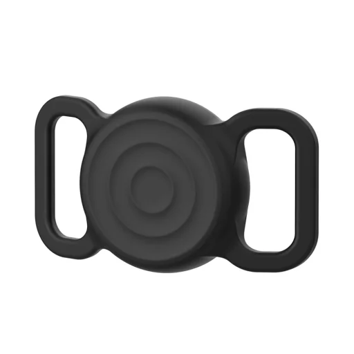 AirTag szilikon vízálló tok kutya vagy macska nyakörvhöz - fekete tok - 1