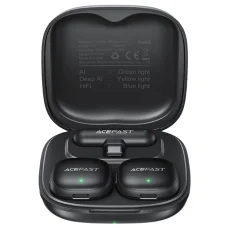  Acefast - Vezeték nélküli Lavalier Mikrofonok (R1) - Lightning, HD 360°Sound, AI zajcsökkentés, 750mAh, ultra-alacsony késleltetés - Fekete