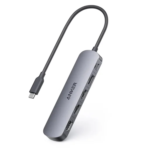 Anker Dokkolóállomás (A8357HA0) - 5 az 1-ben, USB-C, 2x USB-A 2.0, 1x USB-A 3.0, 4K HDMI, 5Gbps, 90W - Fekete - 1