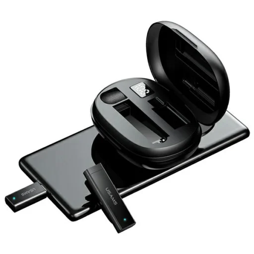 USB-C USAMS vezeték nélküli lavalier mikrofon ENC 2.4G + 2x adapter ZB247 - 2