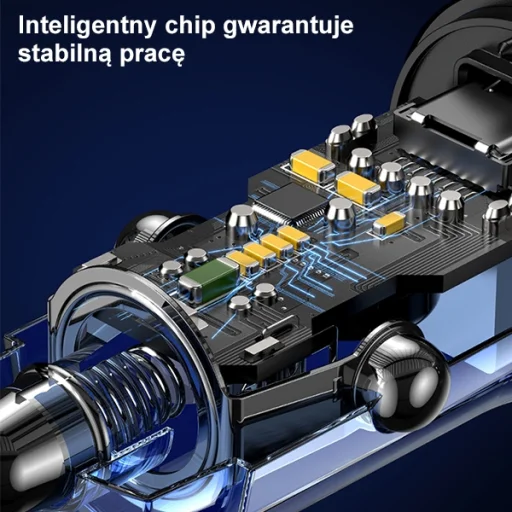 USAMS autós töltő 1xUSB+1xUSB-C C32 30W Gyors Töltés fekete CC164CC01 (US-CC164) - 3