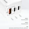 USAMS Falitöltő MT 2xUSB-C + USB GaN 65W T33 PD (csak fej) Gyors töltés fehér CC110TC02 (US-CC) thumbnail
