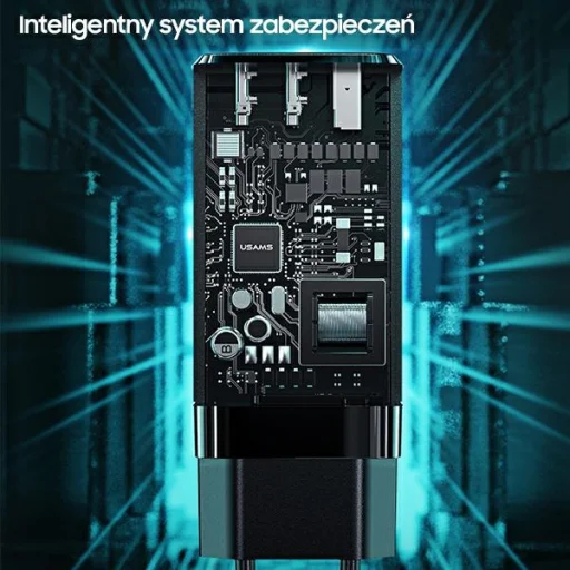 USAMS Falitöltő MT 2xUSB-C + USB GaN 65W T33 PD (csak fej) Gyors töltés fehér CC110TC02 (US-CC) - 7