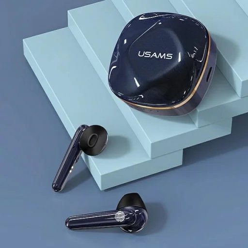 Gem kék USAMS BHUSD02 Bluetooth 5.0 TWS SD sorozatú vezeték nélküli fülhallgató - 2