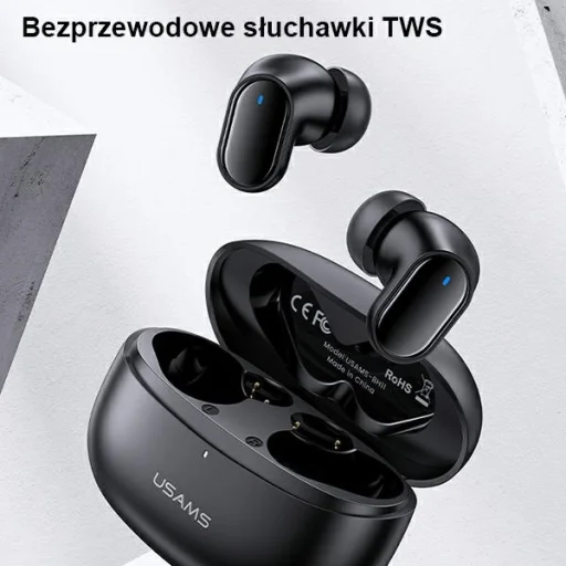 BH Series USAMS Bluetooth 5.1 TWS vezetéknélküli fülhallgató piros BHUBH03 - 2