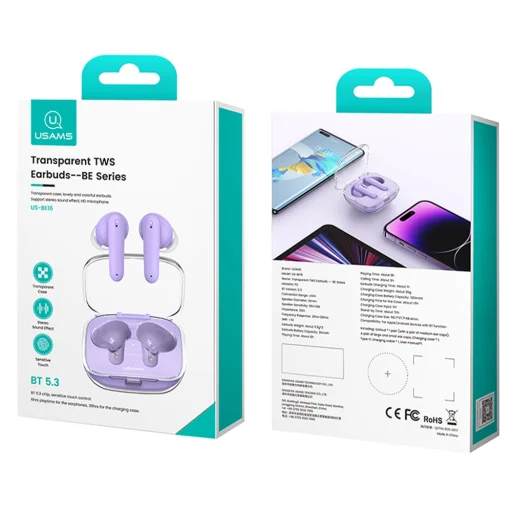 USAMS US-BE16 Bluetooth 5.3 TWS BEseries vezeték nélküli fülhallgató kék - 5