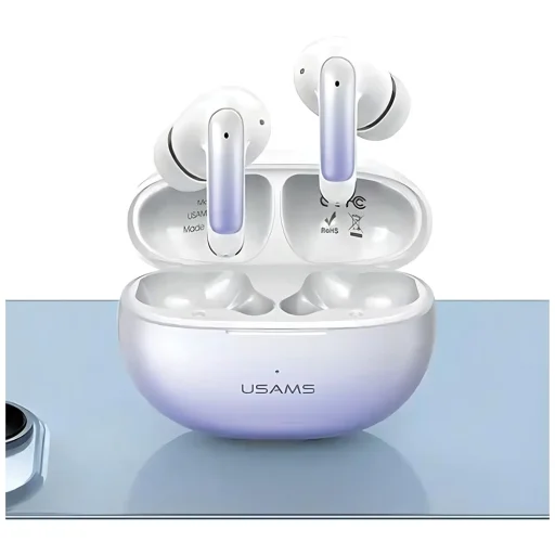 USAMS Bluetooth 5.3 TWS X-don szériás ENC vezeték nélküli fülhallgató Lila átmenetes/Lila kék - 2