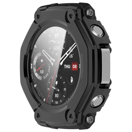 Amazfit T-Rex 3 Matte Black Techsuit - Defense360 Pro + Képernyővédő tok - 5